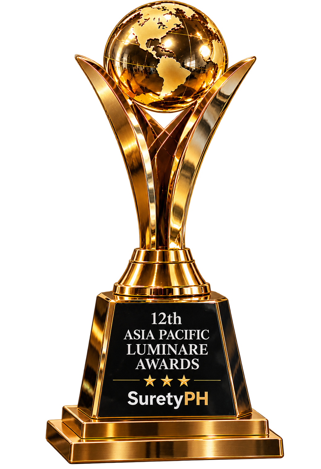 Asia Pacific Luminare Awards trophy recognizing SuretyPH as Most Innovative Digital Technology Platform